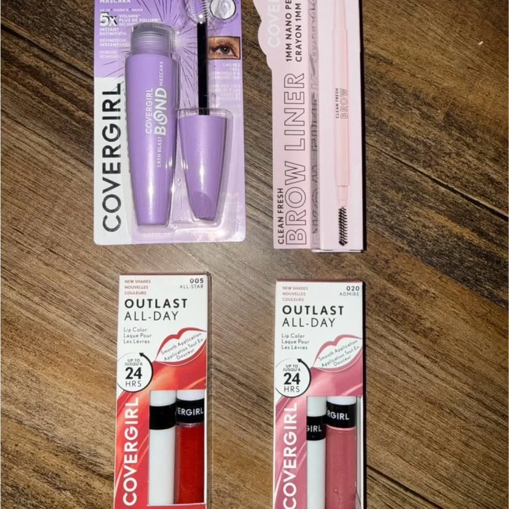 CoverGirl Makeup Bundle - Mascara, Brow pencil, and Lipstick